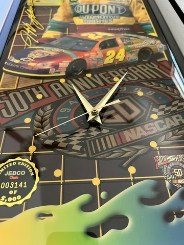 Rare Mint New Jebco 1998 Jeff Gordon Wall Clock Vintage Perfect Condition Cover