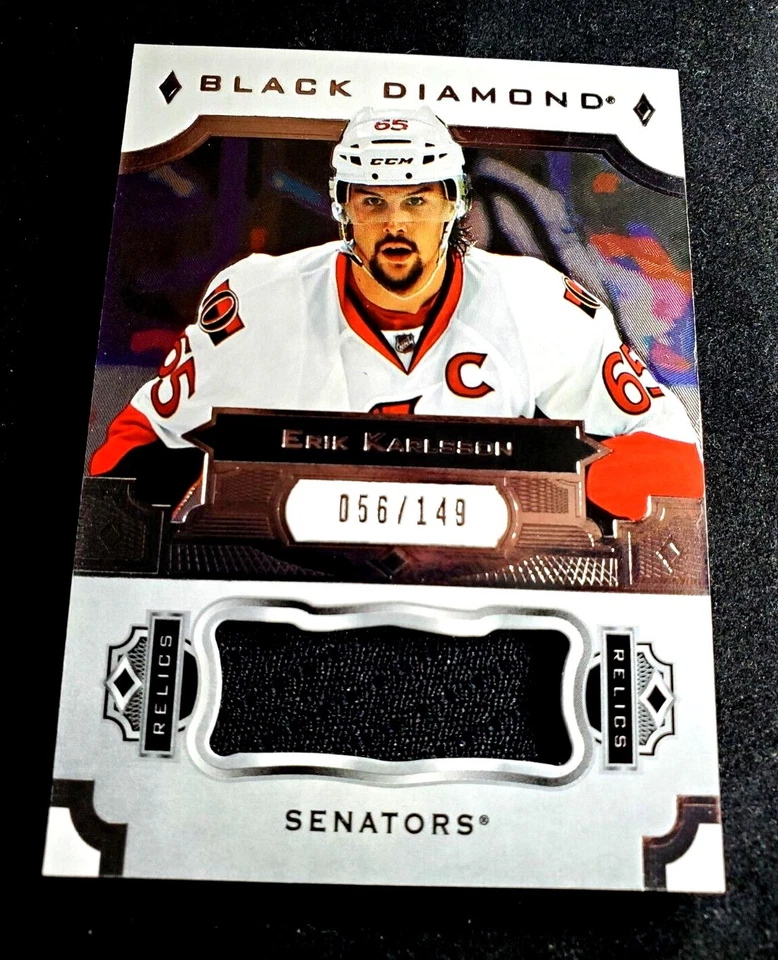 2017-18 Upper Deck Black Diamond Erik Karlsson Jersey Relic /149 Clean #BDB-EK - Image 1 of 4