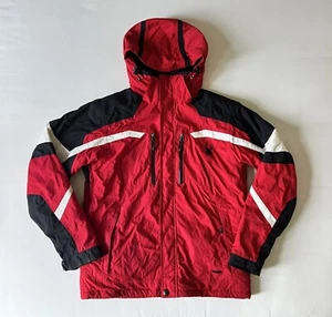 Spyder Jacket Red Black Mens M Full Zip Nylon Coat XTL 10,000MM Ski Snow - Picture 1 of 10