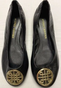 Audrey Brooke Kristin Ballet Flats Black Leather Round Toe NWOB Sz 6.5m - Picture 1 of 8