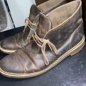 Clarks Bushacre Chukka Bown Leather Ankle Boots Brown Men’s Size 13 M 15522 - Picture 1 of 10