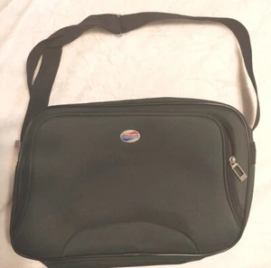 American Tourister Canvas Laptop Briefcase Portfolio Computer Bag Green - Picture 1 of 11