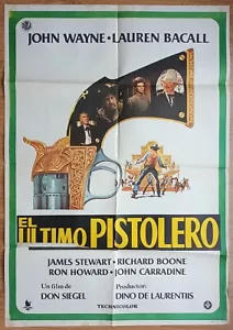 The Shootist ORIGINAL Spanish '78 POSTER John Wayne different gun artwork! - Imagen 1 de 3