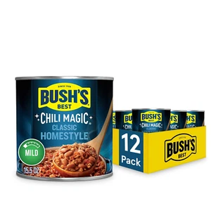 BUSHS BEST Canned Chili Magic Chili Beans Starter Traditional Recipe (Pack of 12 - Picture 1 of 7