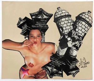 LUIS MIGUEL VALDES Kubanischer Künstler Original Handsignierte Collage n2 - Bild 1 von 3