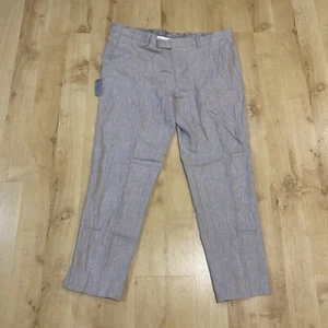 TU Man Men's Tailored Fit Linen Trouser W40 L29 Stone - Picture 1 of 7