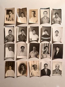 Vintage Mexican Men Man Id Studio Photobooth Photo 20 dif From 50's & 60's - Picture 1 of 7