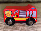J’adore Qudetube Wooden Red Magnetic Fire Truck Rolling Wheels