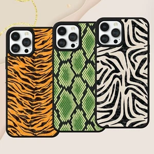 ANIMAL PATTERN PHONE CASE COVER FOR IPHONE SAMSUNG GOOGLE PIXEL ZEBRA SNAKE - Picture 1 of 8