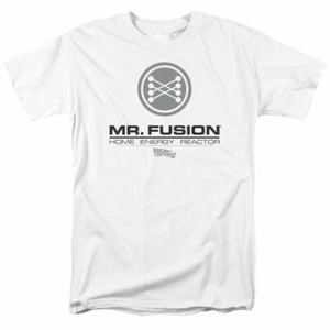 Back to the Future Mr Fusion Logo T Shirt Mens Licensed Retro Movie Tee White - Picture 1 of 2