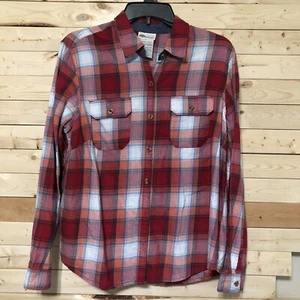 New Dickies Red Plaid Women Long Sleeves Top Size M - Picture 1 of 6