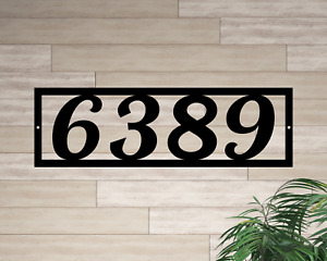 Custom Horizontal Address Sign, Metal House Number Sign, 4 inch tall