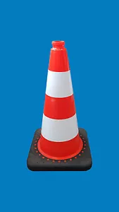 5 Warnleitkegel, Leitkegel, Pylon, Lübecker Hüttchen, Warnkegel, 500 mm, PVC/REC - Bild 1 von 2