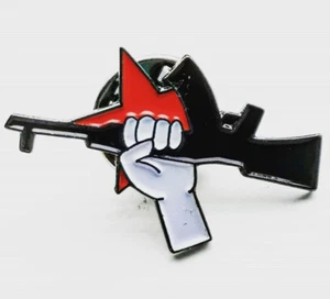 Insignia alfiler esmaltado de rifle estrella roja - acción socialista resistencia republicana irlandesa - Imagen 1 de 1