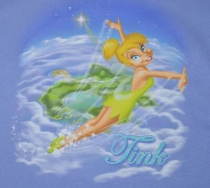 NWT DISNEY STORE TINKER BELL FLYING OVER NEVERLAND LADIES COTTON T-SHIRT TOP XL - Picture 1 of 12