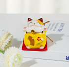 Good Luck Cat Yellow Creative Painted Cultural Cartoon Ceramic Animal Decoration