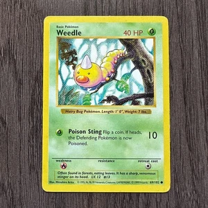 Weedle 069/102 Base Set (Shadowless) Regular MP-HP Pokemon Card TCG Vintage WOTC - Picture 1 of 10