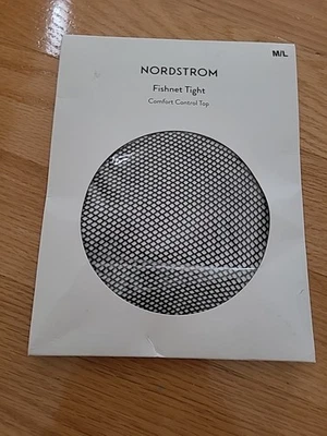 Nordstrom Fishnet Tights Comfort Control Top Black Size M/L  - Image 1 of 4
