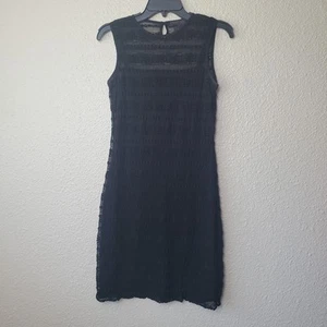 L Ralph Lauren Kleid Damen Gr. Small Schwarz Spitze Overlay Y2K Vintage - Bild 1 von 11