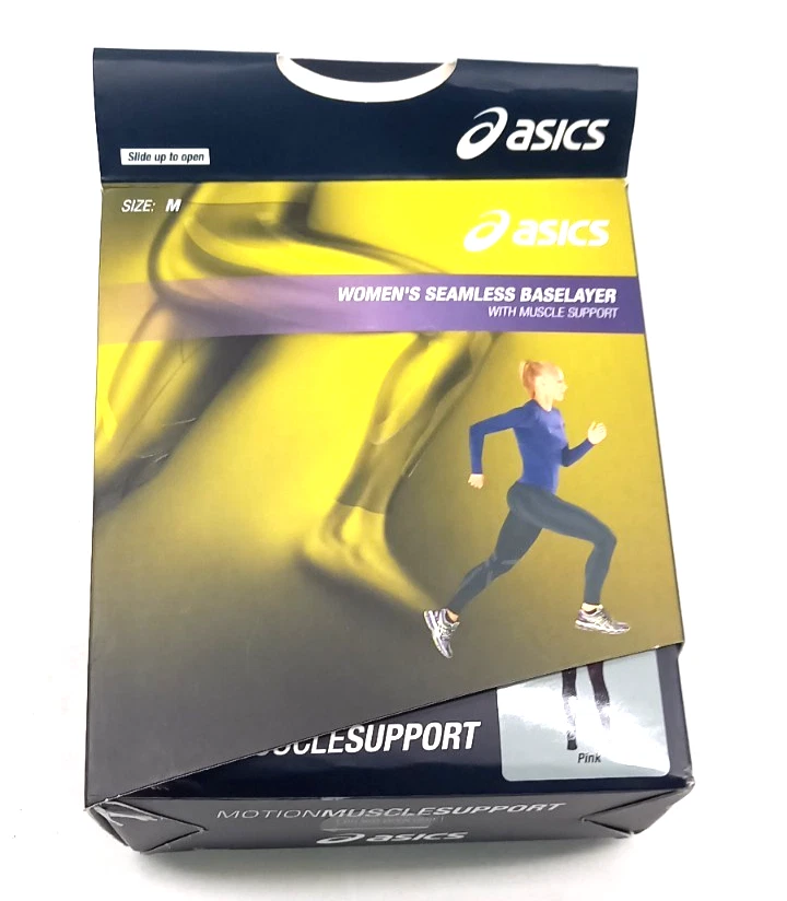 Asics Women's Pink Seamless Baselayer Motion Muscle Support Tights Medium NEW - Image 1 of 4