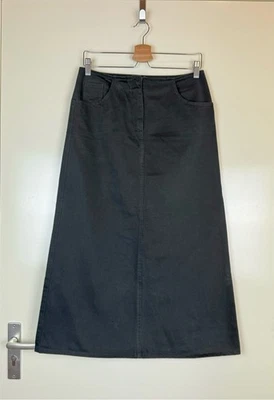 JEAN PAUL GAULTIER GPG Denim Black Midi Maxi Skirt Y2K Vintage Avant Garde S - Image 1 of 4