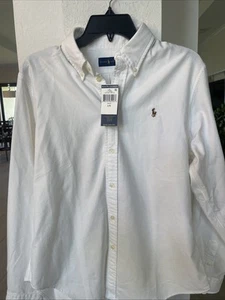 Polo Ralph Lauren Boys (8-20) Cotton Oxford Sport Shirt WHITE Large MSRP $55 NWD - Picture 1 of 12