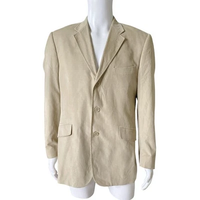 J FERRAR Mens Size Medium (38-40) Beige Corduroy Blazer Jacket Sport Coat - Image 1 of 4