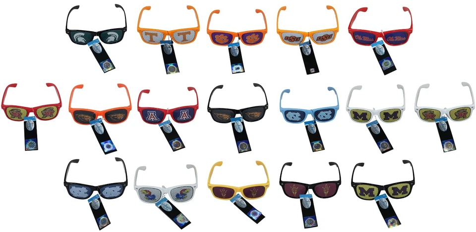 Gafas de sol NCAA College University Logo Team Colores Hombres Mujeres Nuevas con etiquetas Elige Escuela Foto 1 de 1