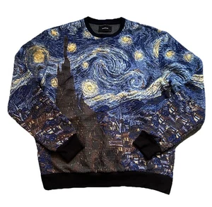 Felpa uomo riservata taglia grande Van Gogh Star Night Bobble maglia superba - Foto 1 di 10