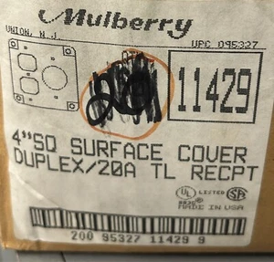 SET BESTEHEND AUS 5 Mulberry 4" SQ Oberflächenabdeckung Duplex/20A TL Recpt 11429 - Bild 1 von 3
