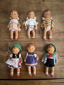 Alte kleine Vintage Gummi Puppen 50er Konvolut