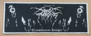 Darkthrone Transilvanian Hunger White Border Strip Woven Patch 8 Inches Wide - Picture 1 of 1