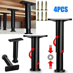 4X Telescopic Adjustable Bed Support Furniture Sofa Leg Bed Bottom Feet 18-34cm - Picture 1 of 15