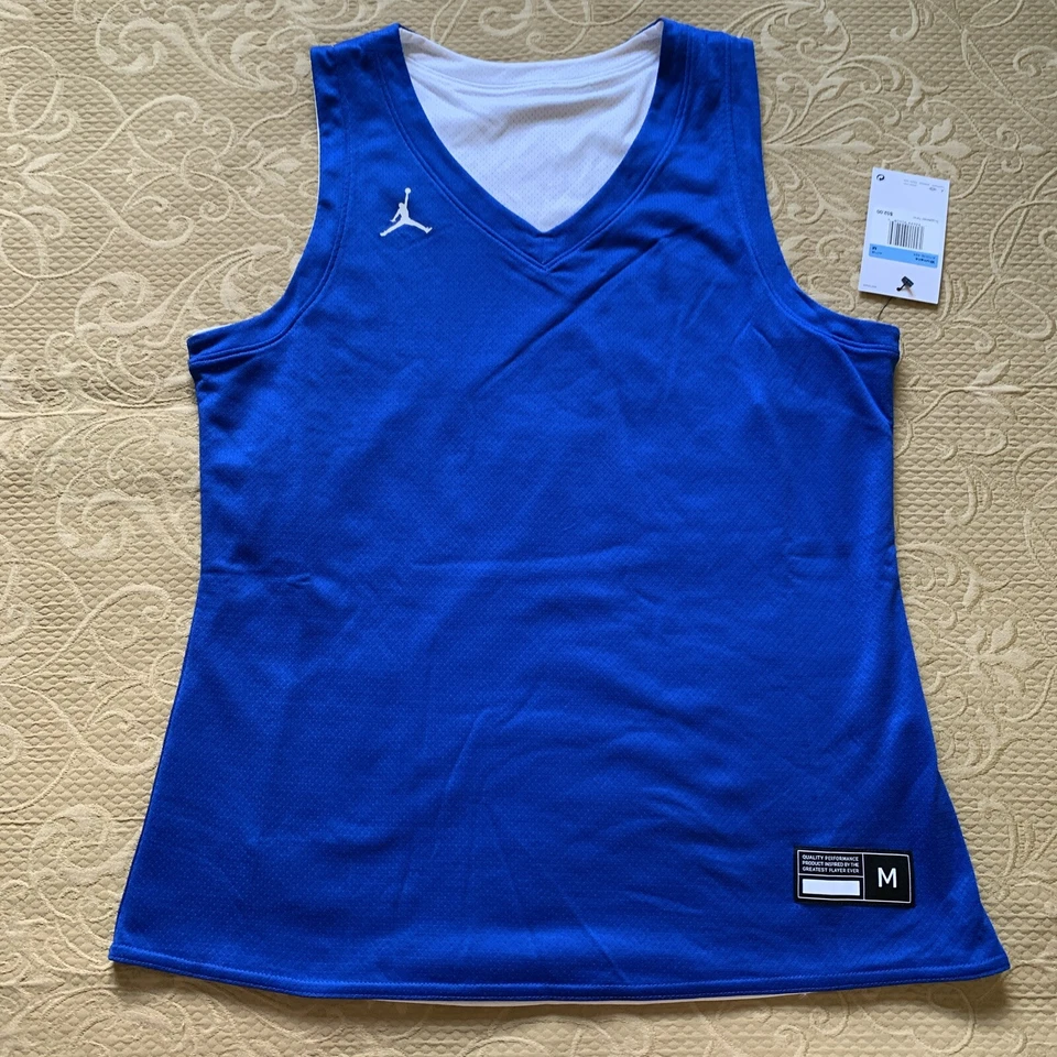 Jordan Reversible Jersey Tank Top Shirt Womens Medium Blue White AT0536-494