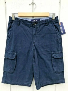 NEW Cherokee Blue Shorts 14 Boys Cargo Pockets Adjustable Cotton Pants Clothes - Picture 1 of 7