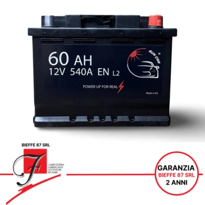 BATTERIA AUTO SUNCAR 12V 60AH 540A L2 POLO POSITIVO DESTRA DX STANDARD - Image 1 of 4