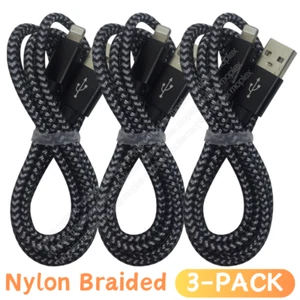3 Pack 6Ft USB Fast Charger Charging Cable For iPhone 14 13 12 11 Pro 8 XR iPad - Picture 1 of 9