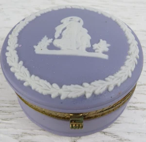 Vintage Wedgwood Stil Japan Runde Behälter Schmuckschatulle mit Goldrand & Kamee - Bild 1 von 8