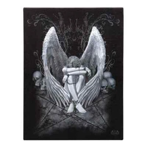 ENSLAVED ANGEL - SPIRAL SMALL GOTHIC PICTURE WALL ART PRINT HORROR SKULLS WINGS - Picture 1 of 2