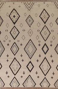 South-western Ivory Moroccan Living Room Rug 8x11 Wool Hand-knotted Oriental Rug - Picture 1 of 18