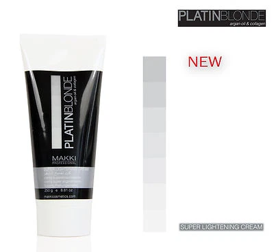 MAKKI PROFESSIONAL PLATIN BLONDE HAIR SUPER LIGHTENING CREAM BLEACH BLEACHING + COLLAGEN NOT POWDER