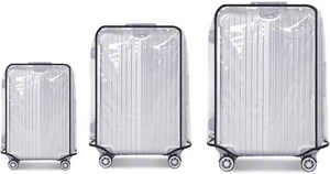 3-Piece Clear PVC Suitcase Cover Set - Luggage Protector for 20-24-28 Inch Suitc - Picture 1 of 12
