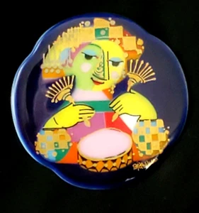 BJORN WIINBLAD ROSENTHAL STUDIO GERMANY - '1001 NIGHT' WHIMSICAL CERAMIC BROOCH - Picture 1 of 16