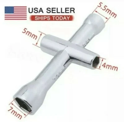 Llave cruzada hexagonal 4mm5mm5.5mm7mm tuerca rueda coche rc traxxas axial asociada losi Foto 1 de 3