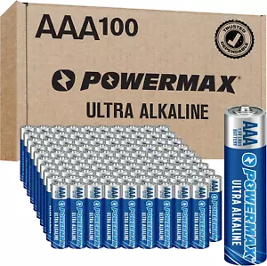 Powermax 100-Count Triple AAA Batteries, Ultra Long Lasting Alkaline Battery, 10 - Picture 1 of 6