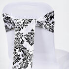 100 Pcs Chair Sashes Flocking Damask Ties Bows Wedding Party Decorations Sale