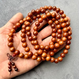 Natürliche Rosewood Rosenkranz 108 Perlen 10mm Halskette Japa Mala Gebetsperlen - Bild 1 von 9
