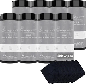 Swanky Stainless Steel Cleaner Wipes - Grime & Grease Remover Kitchen Cleanin... - Picture 1 of 12