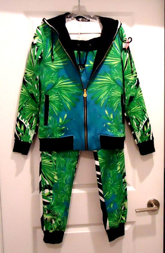 Versace Classic V2 Jungle Zebra Print Uomo Set 2 pz Pantaloni Felpa con Cappuccio RN# V00238 11