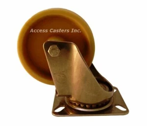 AC-MGX100STW 4" Stainless Steel Bakery Swivel Caster, Tan Composite Wheel - Picture 1 of 1